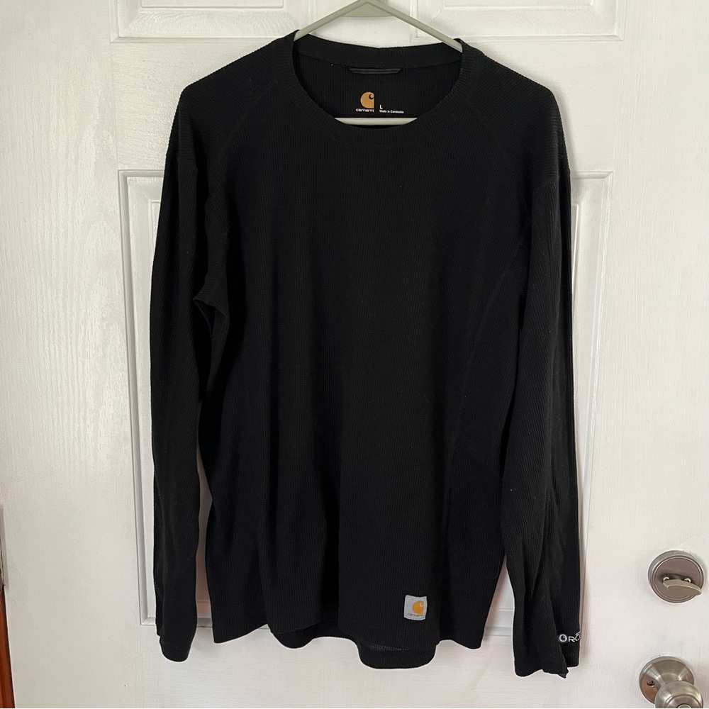 Carhartt Force long sleeve black thermal waffle shirt